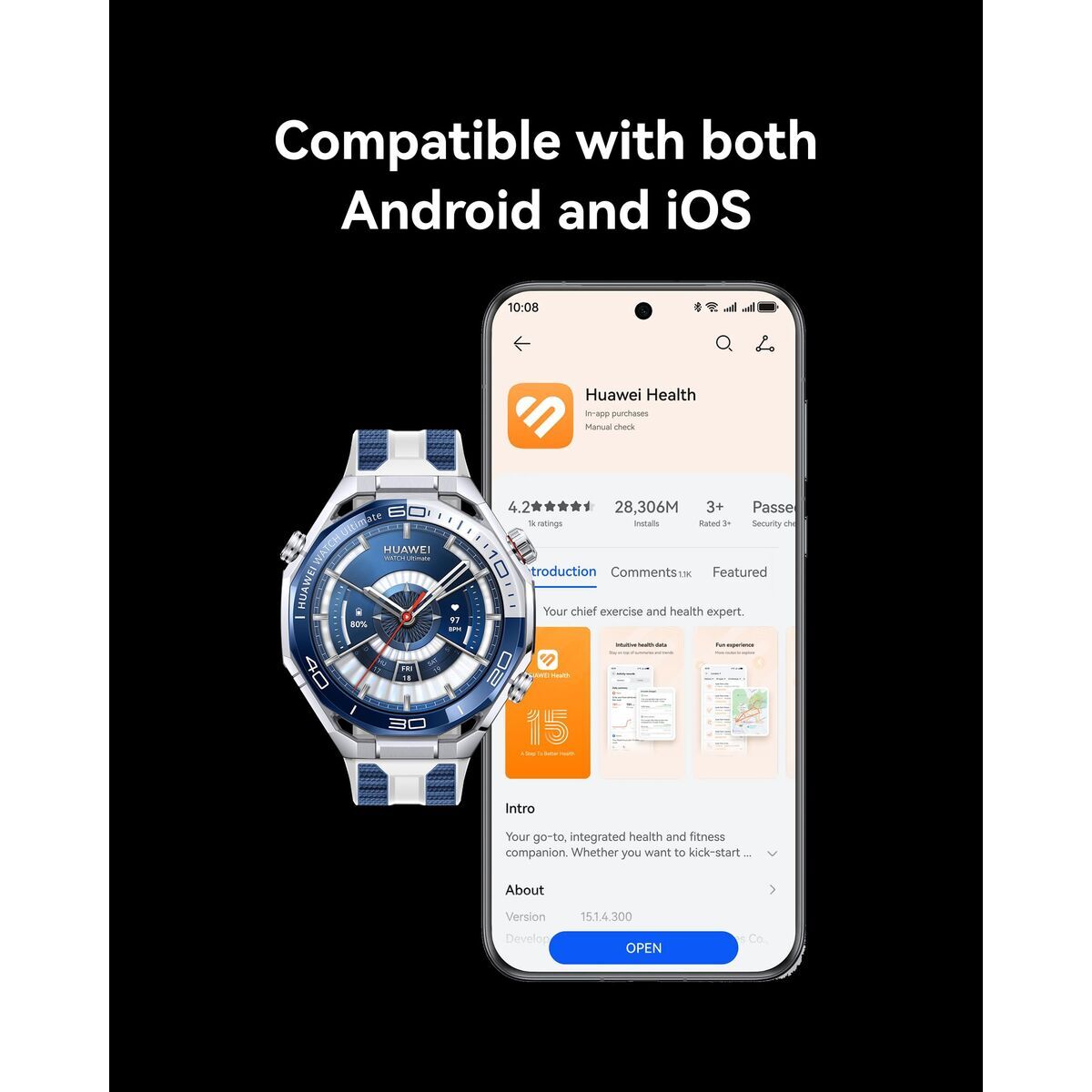 Smartwatch Huawei Watch Ultimate 2 Black 1,5" 46 mm Ø 48 mm