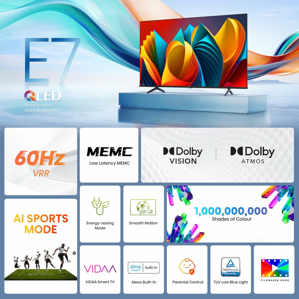 Smart TV Hisense 65E7NQ 65" 4K Ultra HD LED HDR QLED
