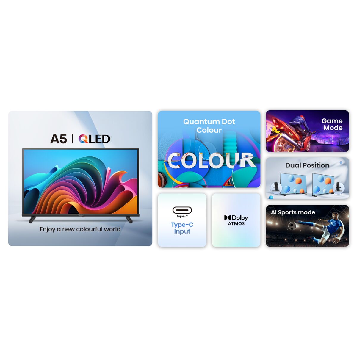 Afbeeldingen van Smart TV Hisense 32A5NQ Full HD 32" LED HDR D-LED QLED