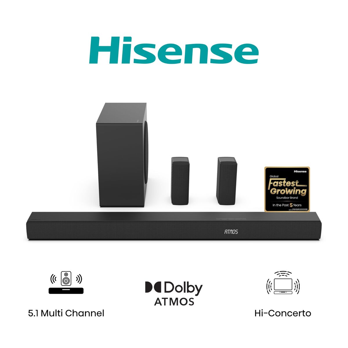 Bild von Soundbar Hisense AX5100Q 580 W Black