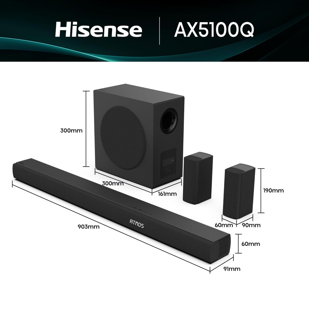 Bild von Soundbar Hisense AX5100Q 580 W Black
