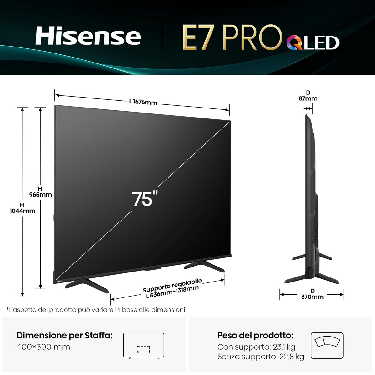 Picture of Smart TV Hisense 75E7Q PRO