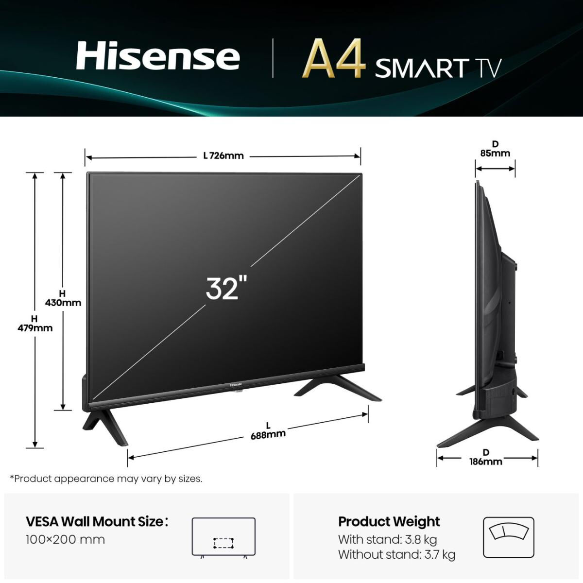 Picture of Smart TV Hisense 32A4Q 32 32" HD LED HDR