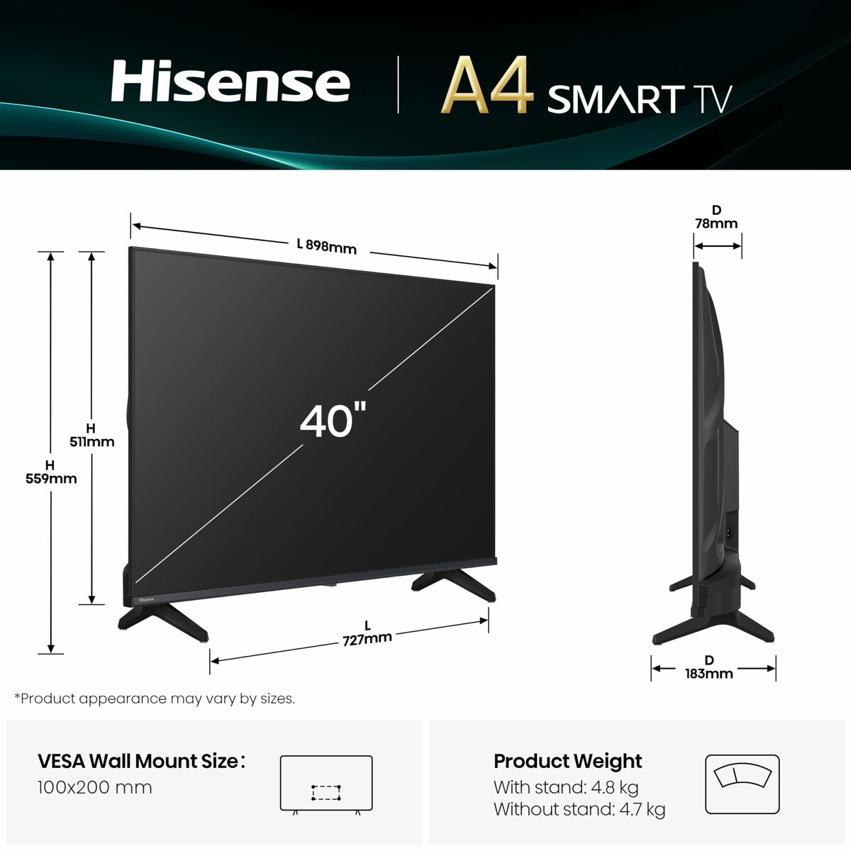 Afbeeldingen van Smart TV Hisense 40A4Q 40 Full HD DLED 40"