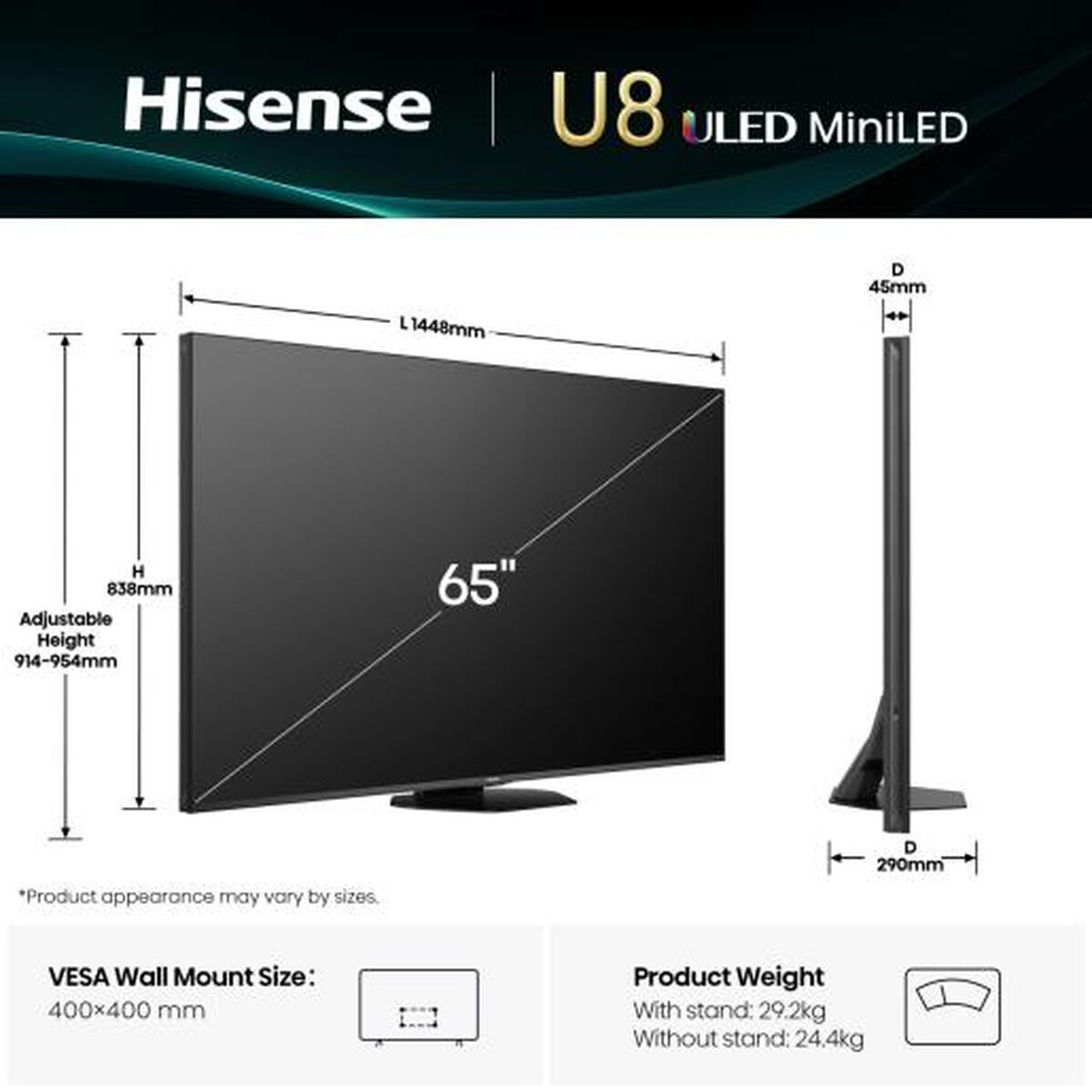 Afbeeldingen van Smart TV Hisense 65U8Q 65" 4K Ultra HD LED HDR