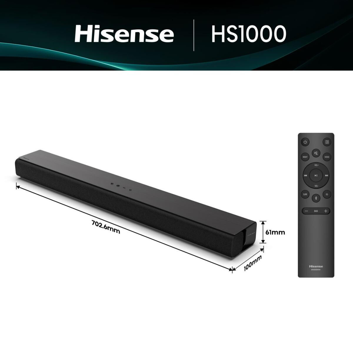 Picture of Soundbar Hisense HS1000 120W Black 120 W