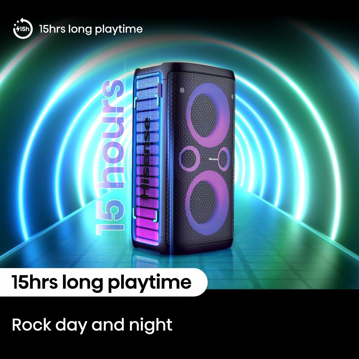 Nešiojamos Bluetooth garso kolonėlės Hisense PARTY STORM Juoda 300 W