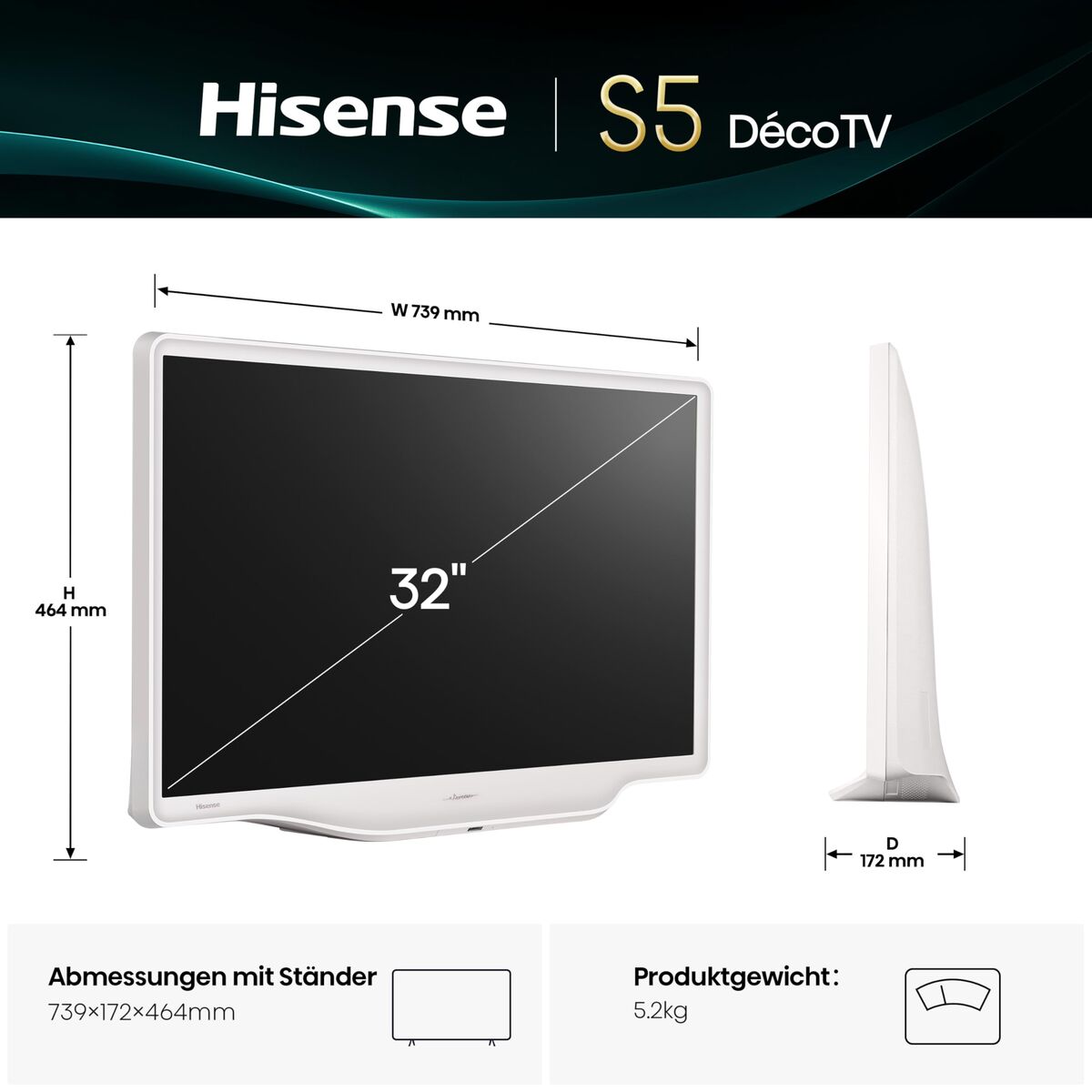 Image de Smart TV Hisense 32S5Q Full HD 32" HDR QLED