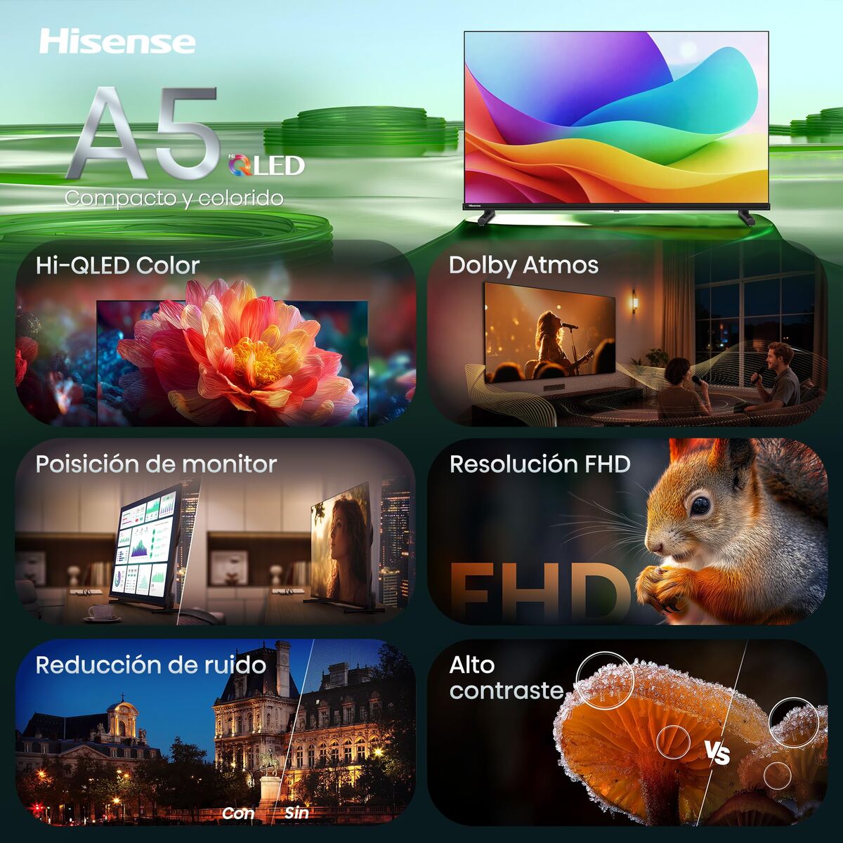 Picture of Smart TV Hisense 40A5S 1920 x 1080 px 40" HDR Full HD Dolby Atmos QLED