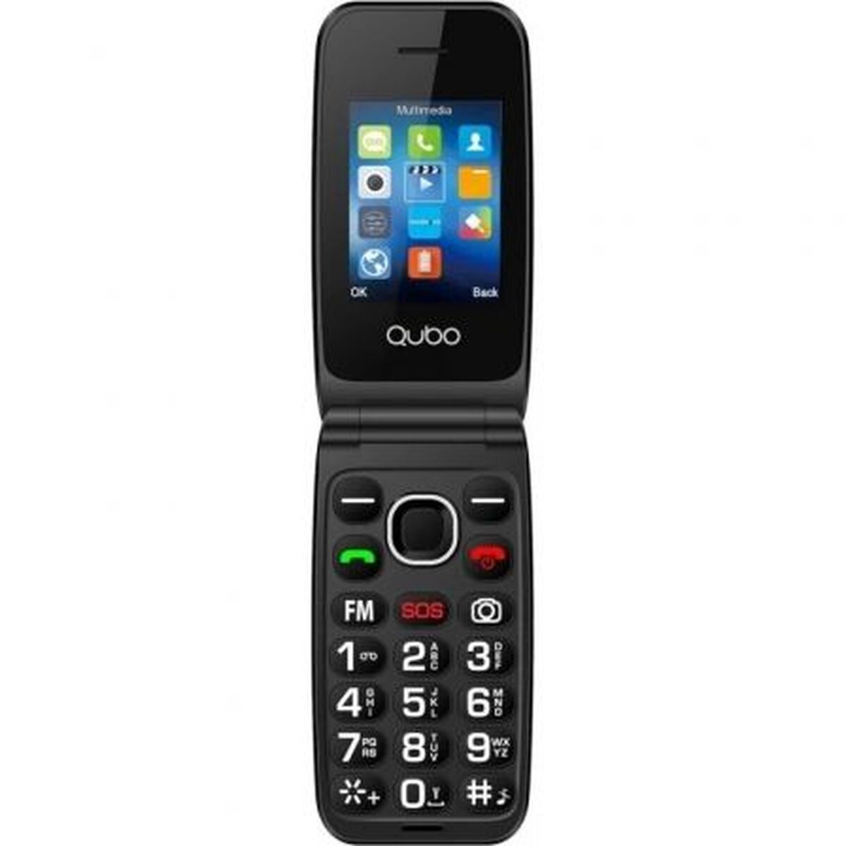 Mobiltelefon til ældre mennesker Qubo NEO2NW BK SOS 2,4" 32 MB