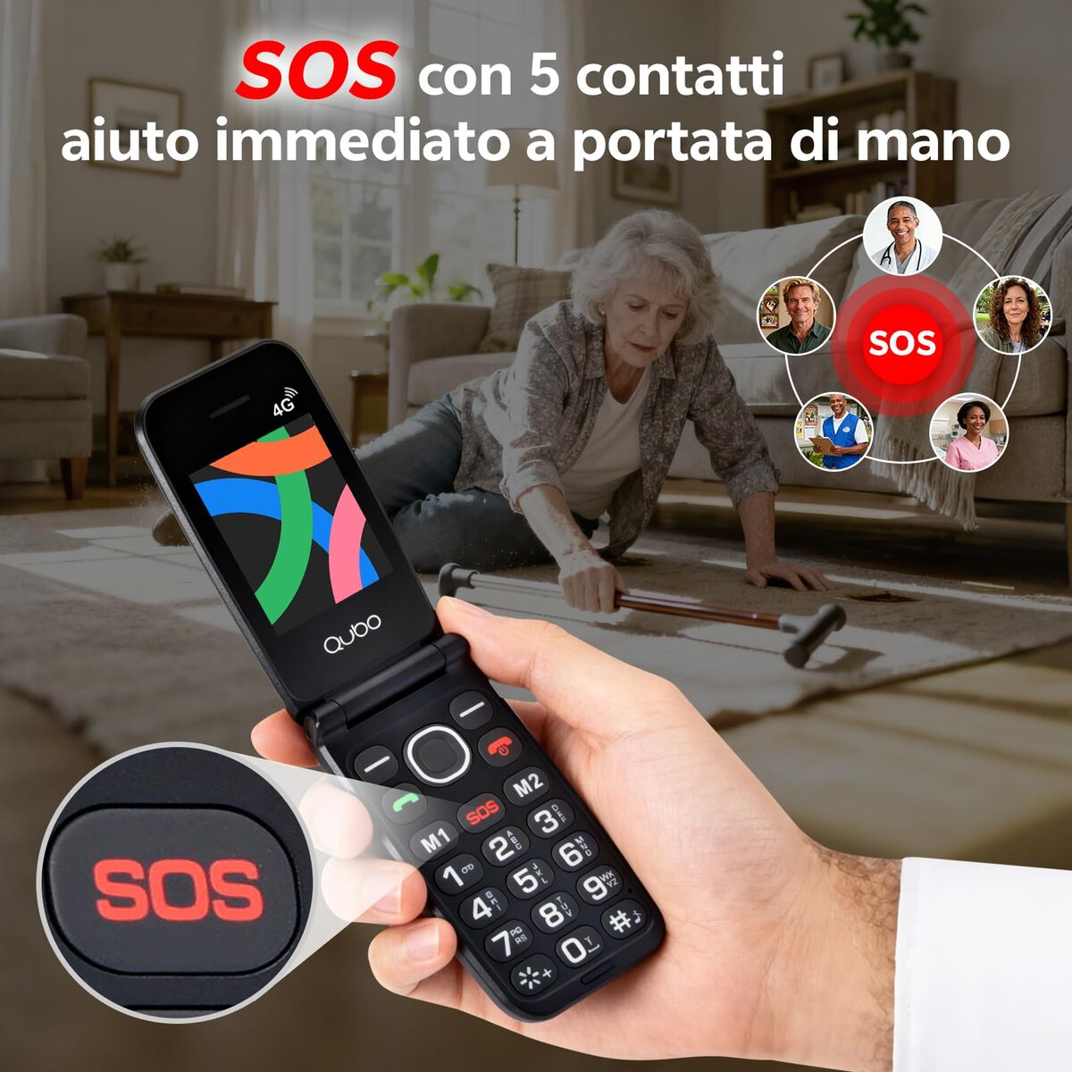 Picture of Mobile telephone for older adults Qubo NEONWBK 4G 2.4" 32 GB Black