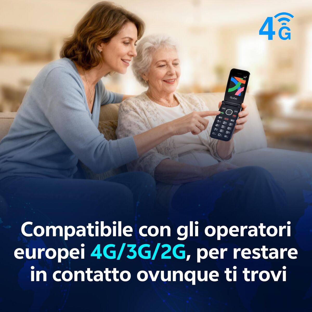 Picture of Mobile telephone for older adults Qubo NEONWBK 4G 2.4" 32 GB Black