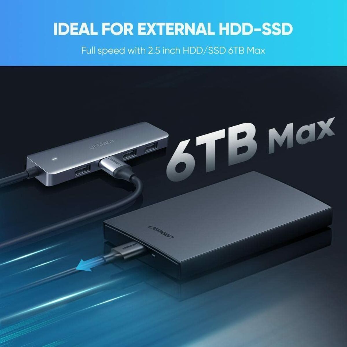 Afbeeldingen van USB Hub Ugreen 64266 Silver