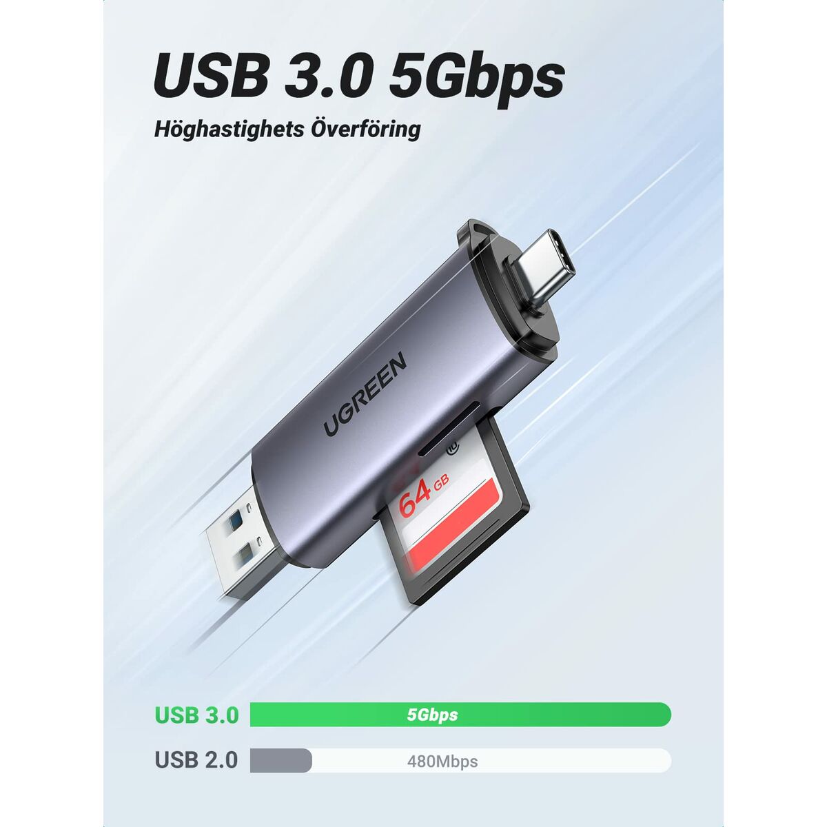 Afbeeldingen van Card Reader Ugreen 50706 Silver