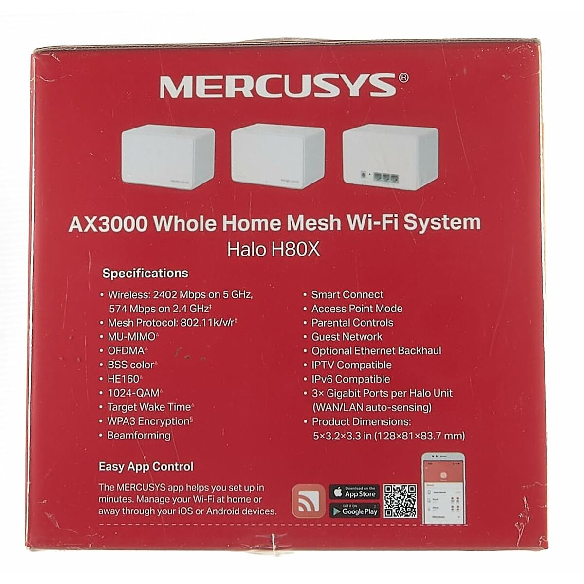 Afbeeldingen van Access point Mercusys Halo H80X(3-pack) White