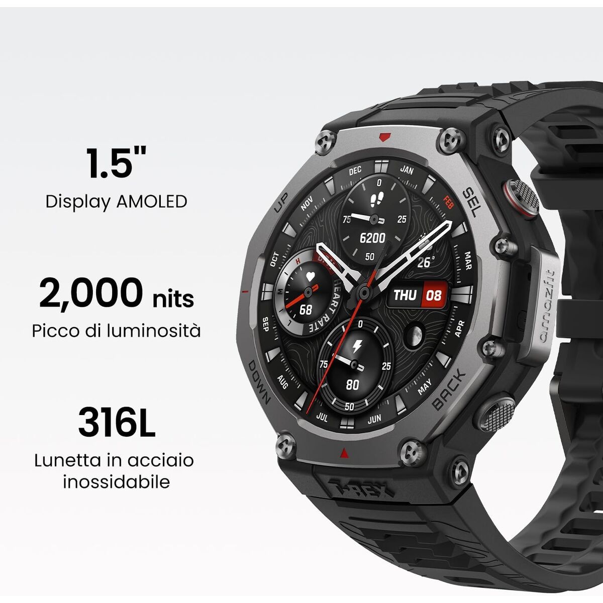 Smartwatch Amazfit T-REX 3 Red 1,5" 47 mm
