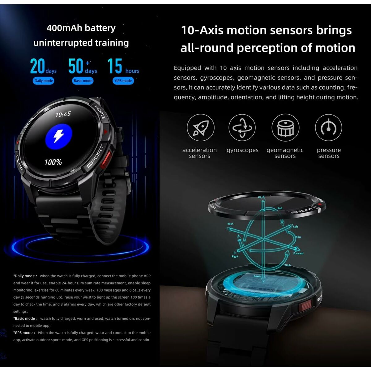 Afbeeldingen van Smartwatch Mibro GS Active Black 1,3"