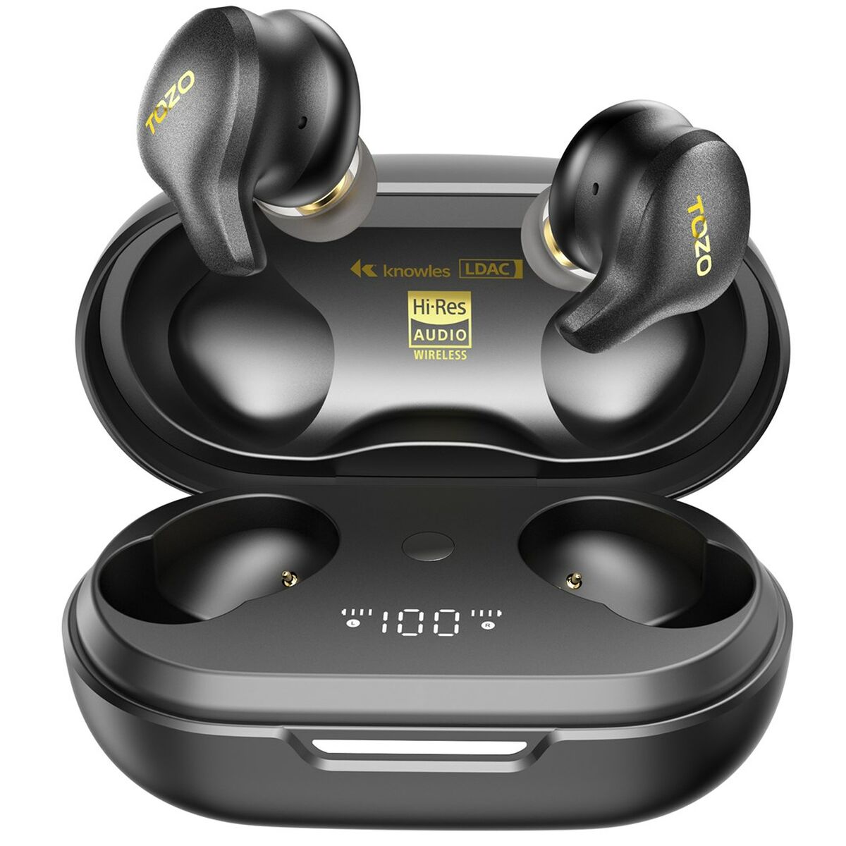 Image secondaire de Écouteurs Sans Fil avec Étui de Charge TOZO Golden X1 Noir Or