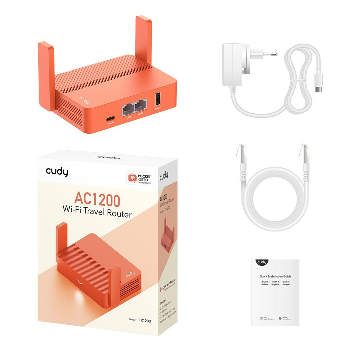 Afbeeldingen van Router Cudy AC1200 Orange RJ45 Ethernet LAN Wi-Fi