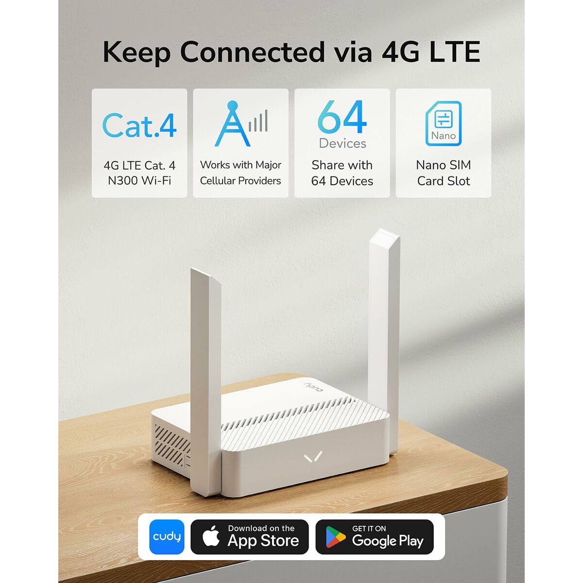 Image secondaire de Router Cudy LT300_EU Blanc RJ45 RJ45 x 1 Wi-Fi 4