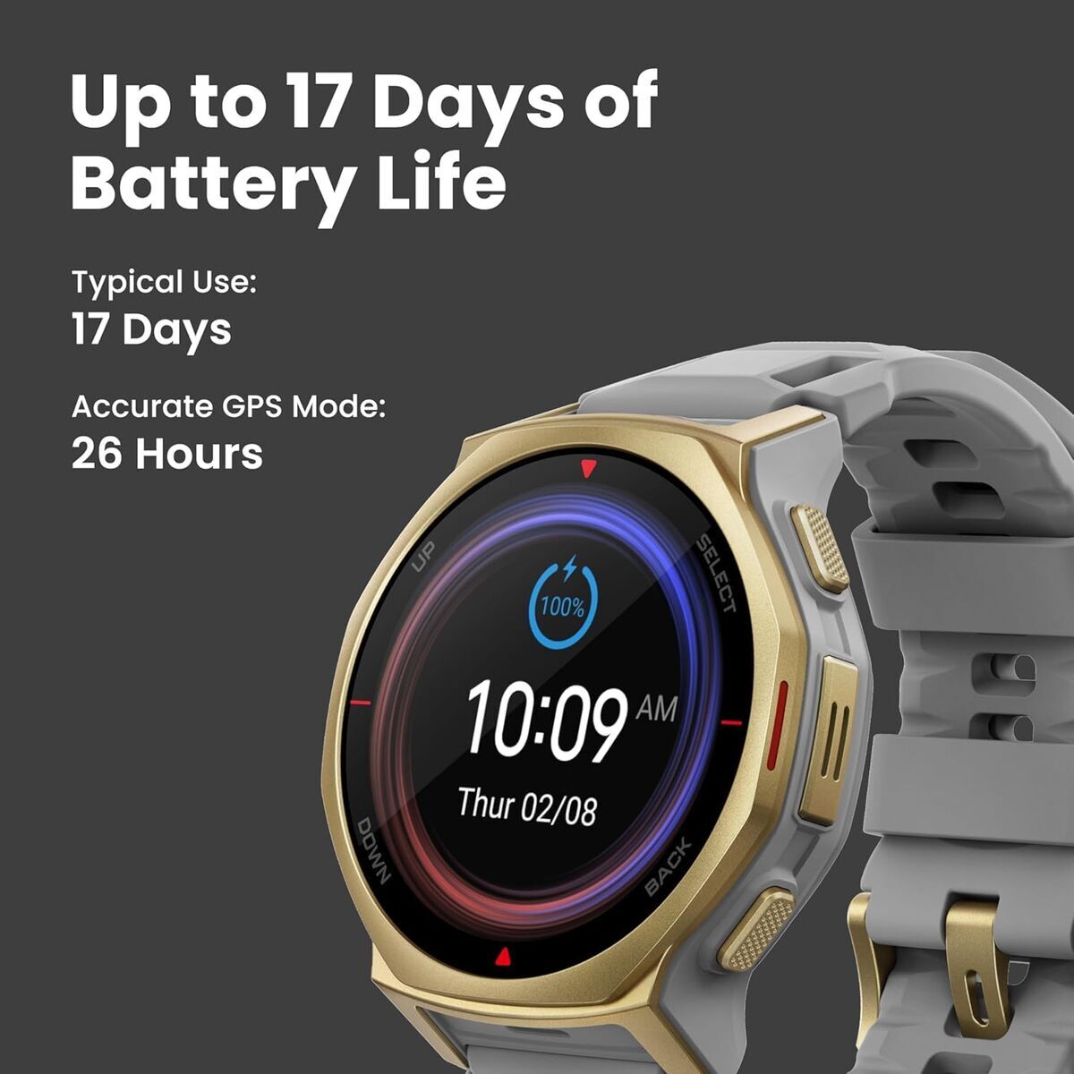Išmanusis laikrodis Amazfit W2548GL1N Juoda Auksinis Ø 44 mm