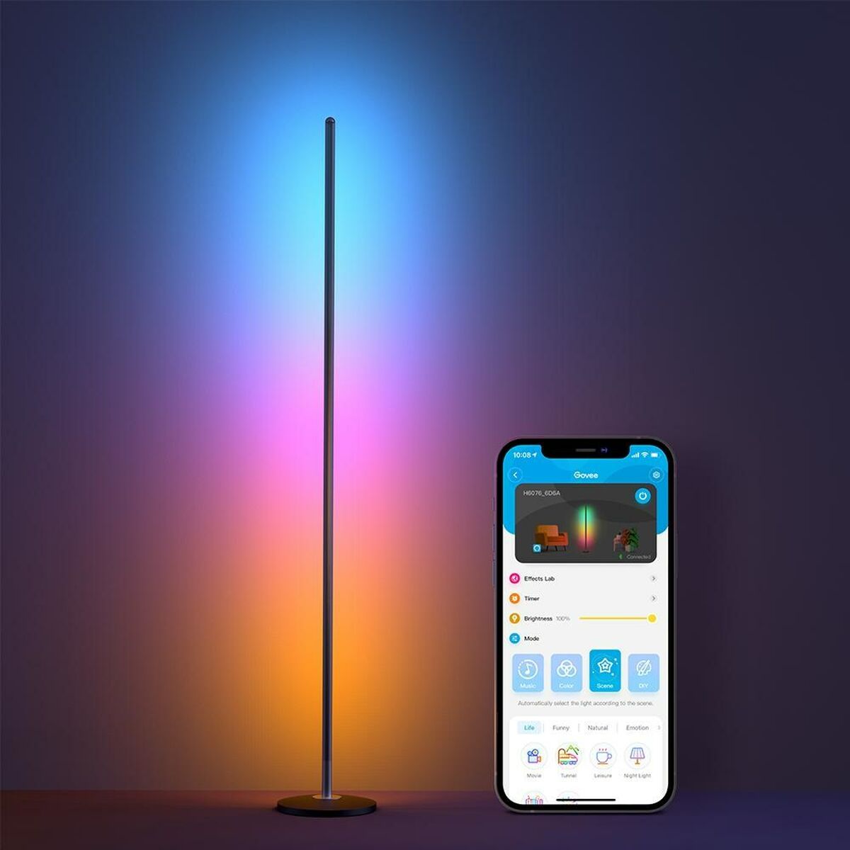 Image secondaire de Lampadaire Govee LED Floor Lamp Noir Multicouleur 24 V (1 Pièce)