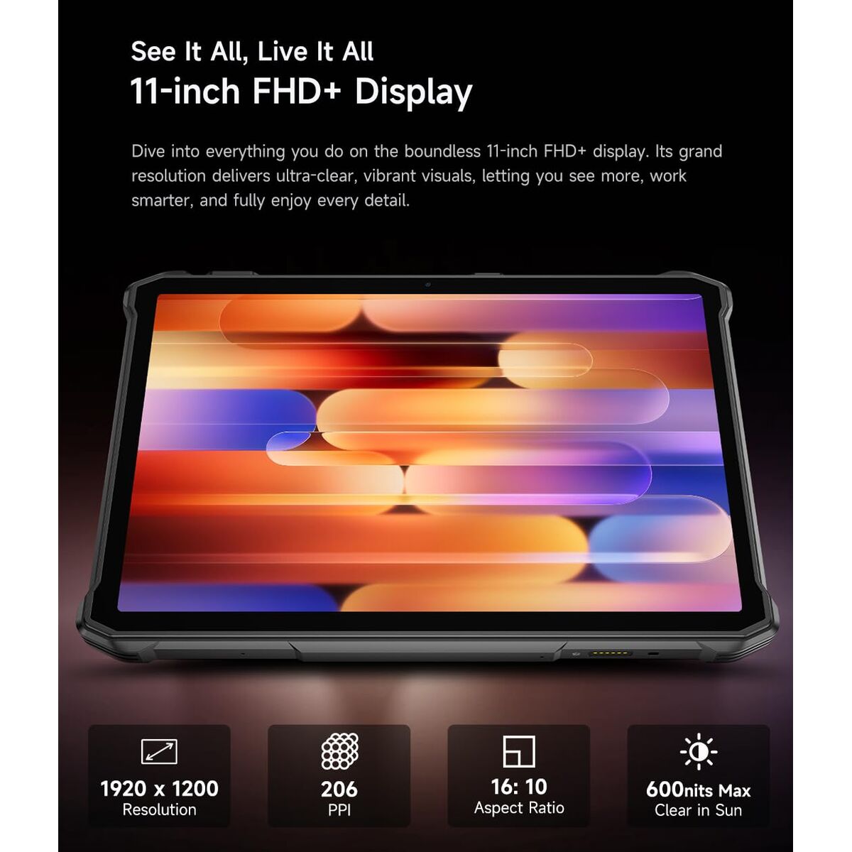 Picture of Tablet Ulefone ARMOR PAD 5 PRO 5G 11" MediaTek Dimensity 9000 12 GB RAM 512 GB Black