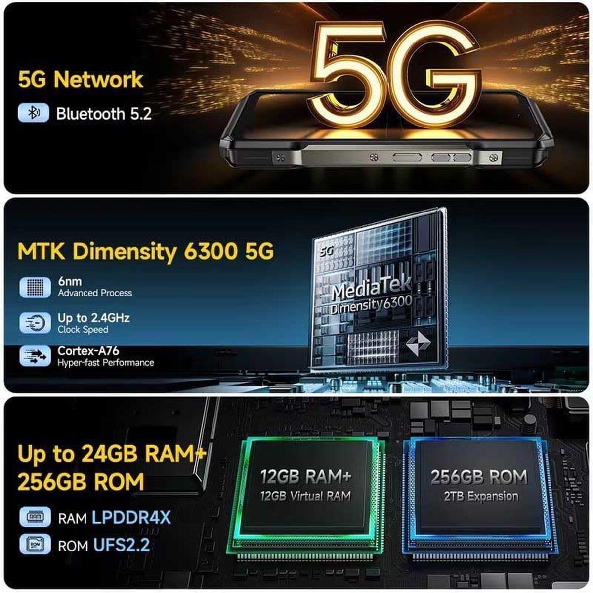 Bild von Smartphone Ulefone ARMOR 27 PRO 6,78" 12 GB RAM 256 GB Black