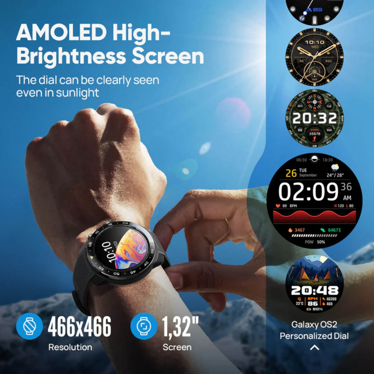 Afbeeldingen van Smartwatch Mibro Mibro GS Explorer S Black 1,32" 46 mm