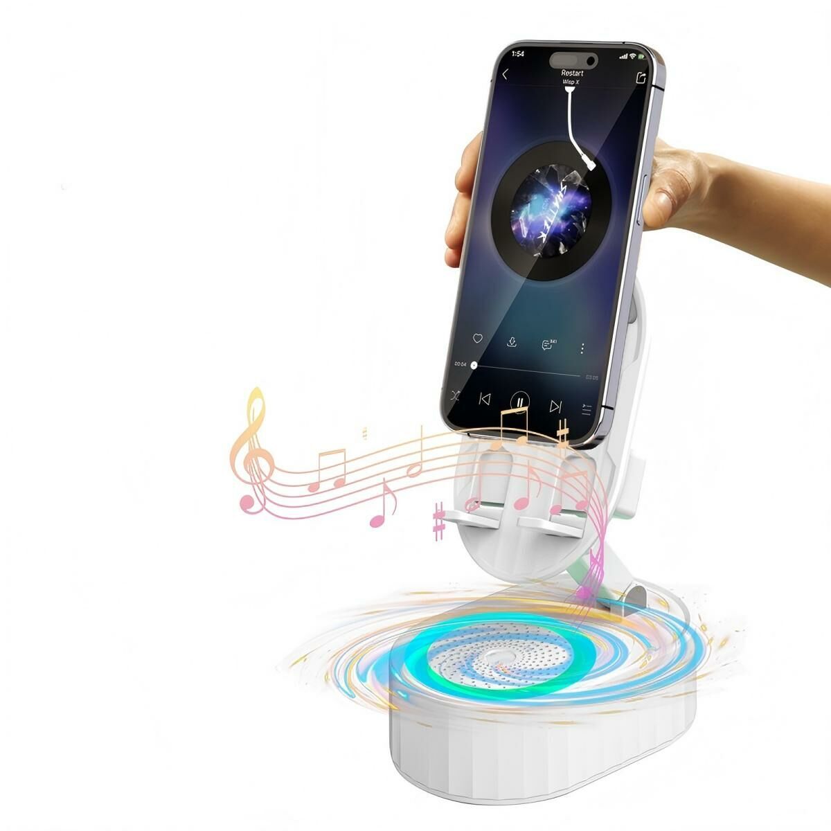 Picture of Kinglucky ZJ-016 Smartphone Stand with Speaker White 5W