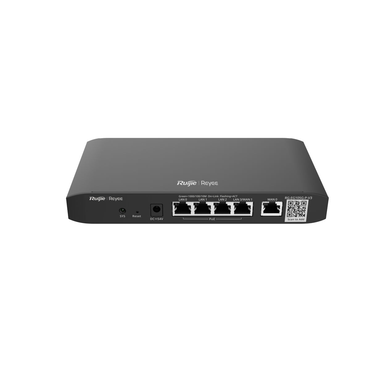 Afbeeldingen van Router Ruijie RG-EG105G-P-V3 Black RJ45 Ethernet LAN PoE x 1