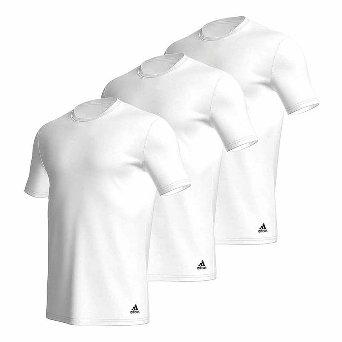 T-shirt à manches courtes homme Adidas Ss Tee Crew Active Core Cotton Blanc 3 Unités