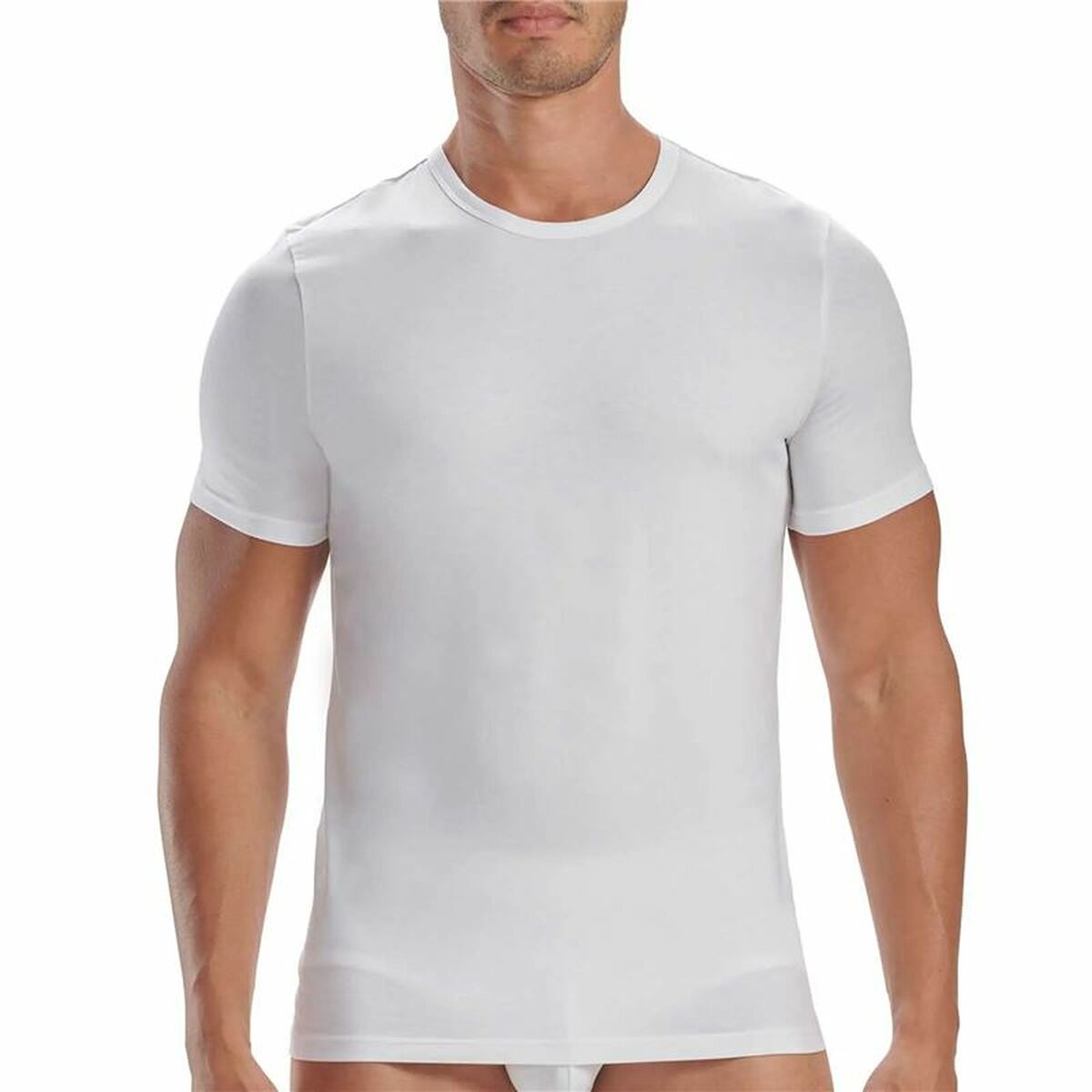 Image secondaire de T-shirt à manches courtes homme Adidas Ss Tee Crew Active Core Cotton Blanc 3 Unités