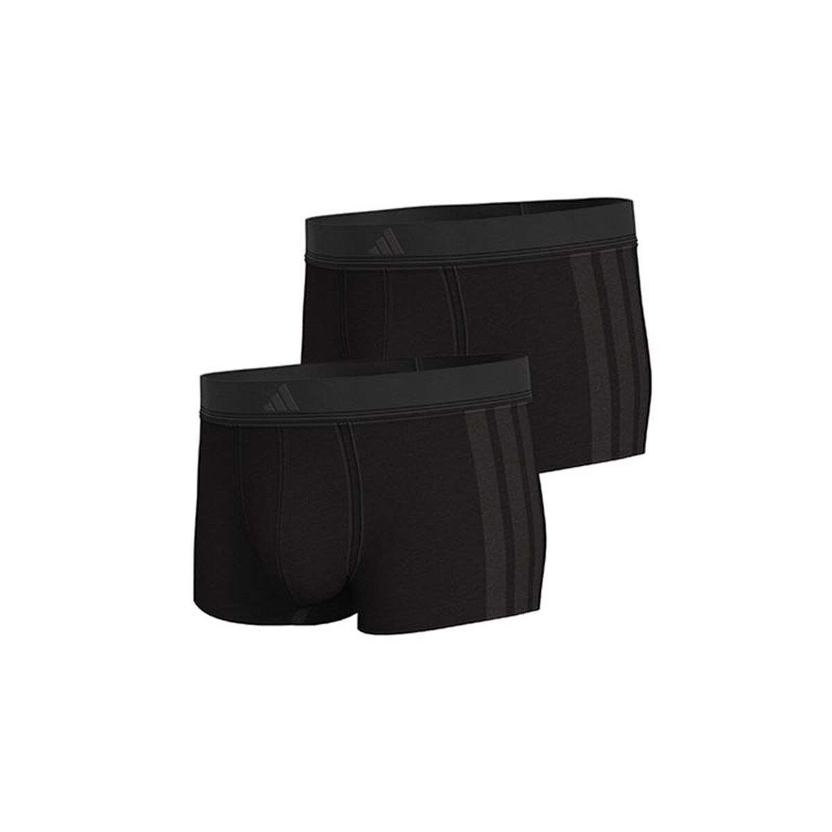 Heren Boxer Shorts Adidas Trunk Low Rise 3 Stripes Zwart 2 Onderdelen