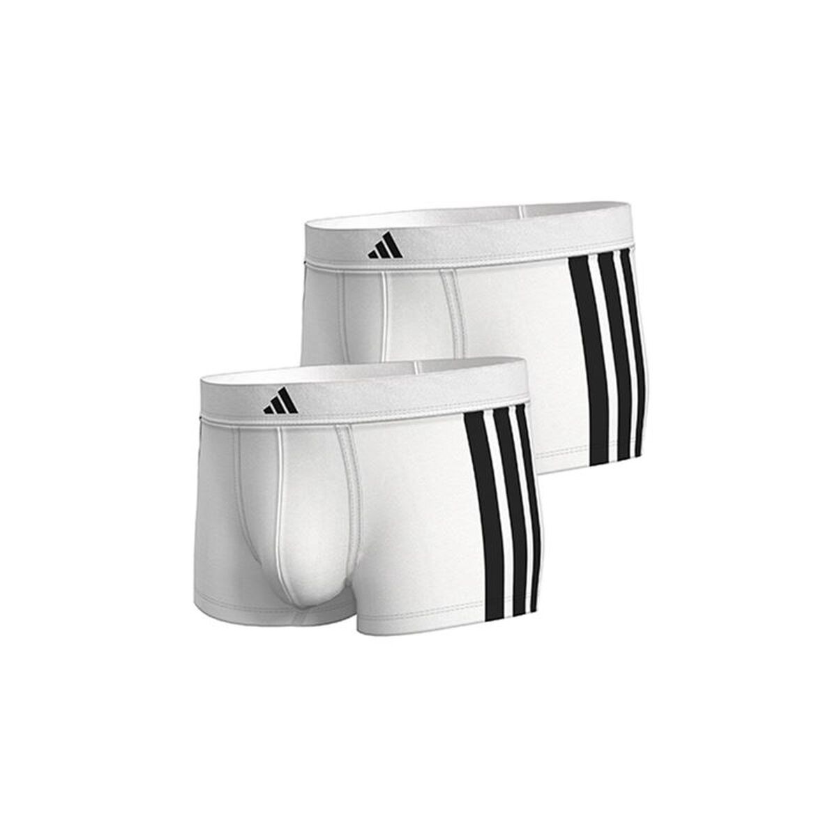 Heren Boxer Shorts Adidas Trunk Low Rise 3 Stripes Wit 2 Onderdelen