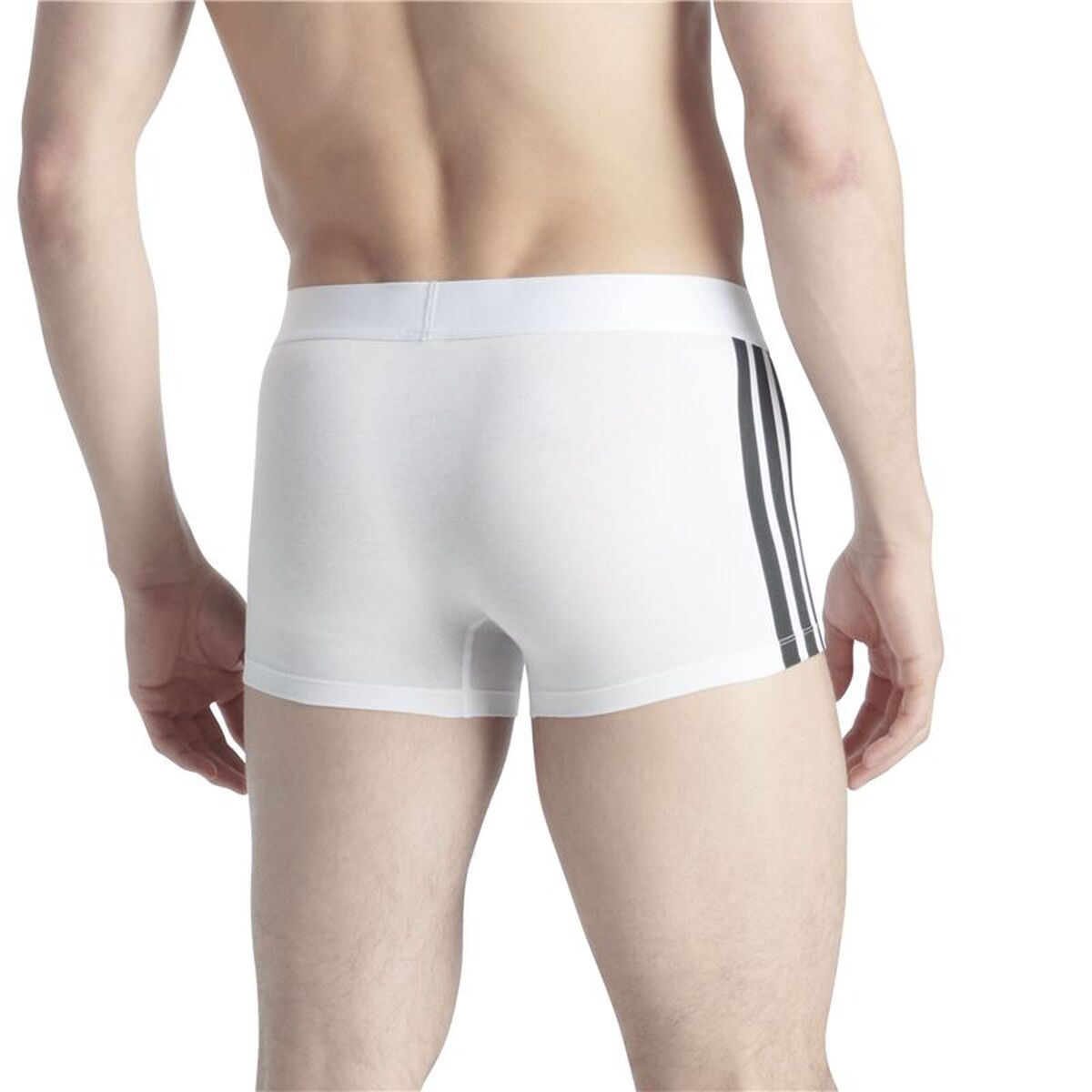 Heren Boxer Shorts Adidas Trunk Low Rise 3 Stripes Wit 2 Onderdelen