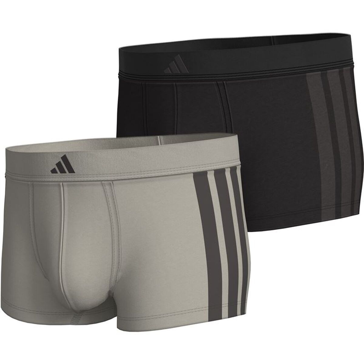 Heren Boxer Shorts Adidas Low Rise 3 Stripes 2P Active Flex Grijs 2 Onderdelen