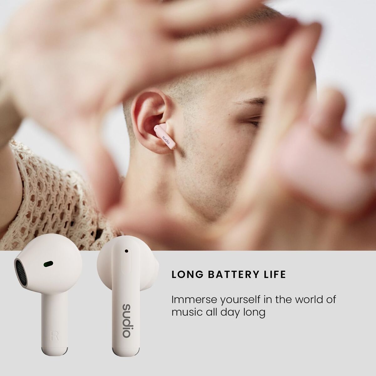 In-ear Bluetooth Headphones Sudio A1 True Wireless White
