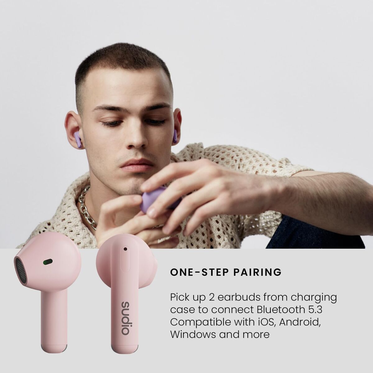 Bild von Bluetooth in Ear Headset Sudio A1 True Wireless Rosa