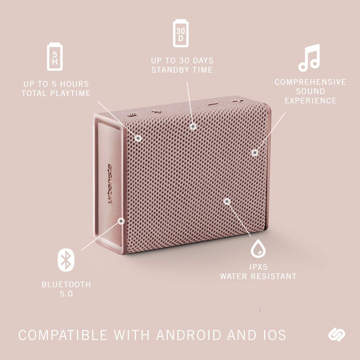 Bild von Portable Bluetooth Speakers Urbanista Sydney Rose gold 3 W 4 W