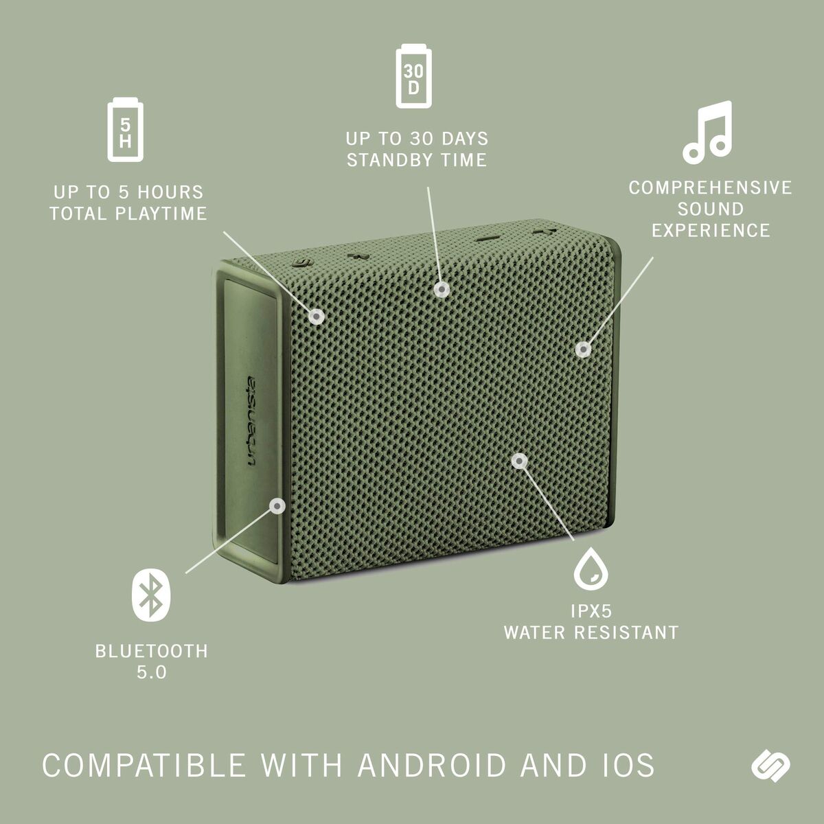 Bild von Portable Bluetooth Speakers Urbanista Sydney Olive 3 W 4 W