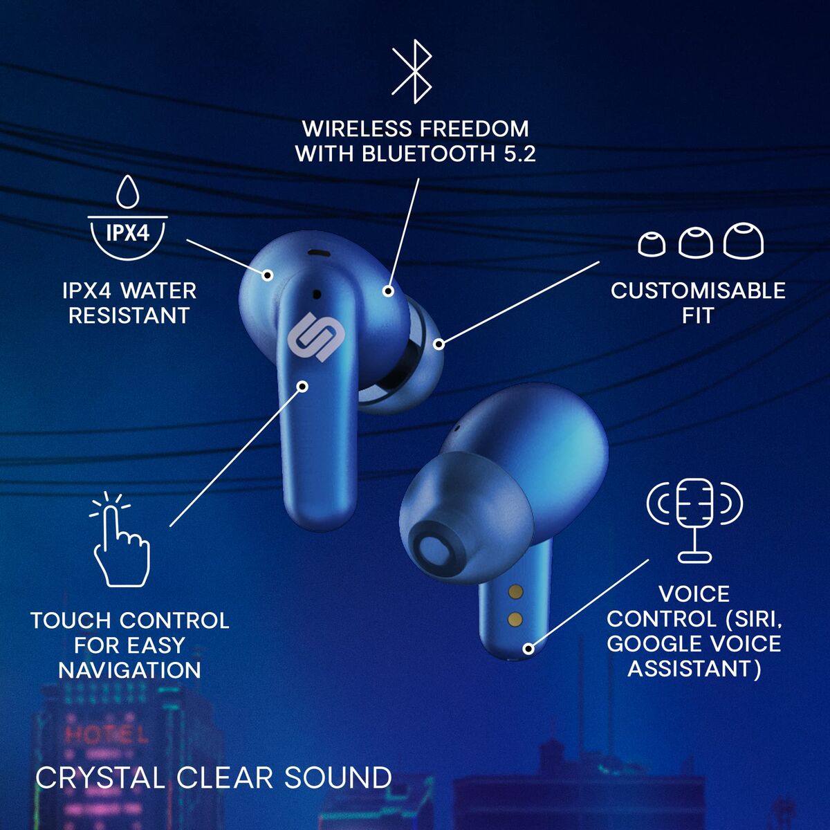 Wireless Earphones with Charging Case Urbanista Seoul Blue