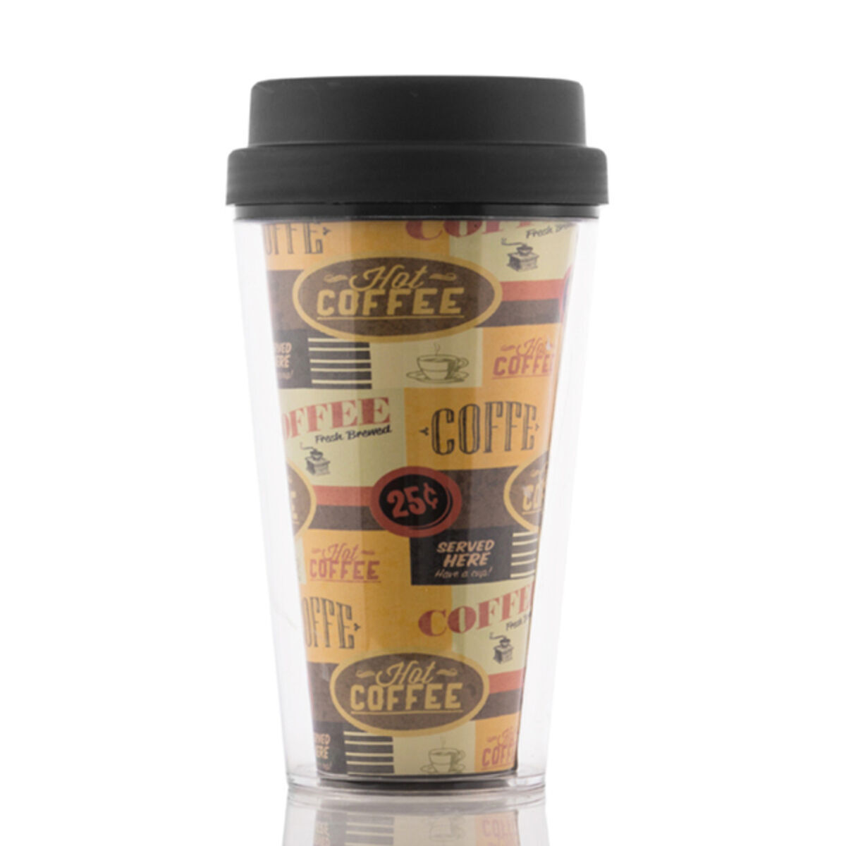 Glas met deksel Plastic 300 ml