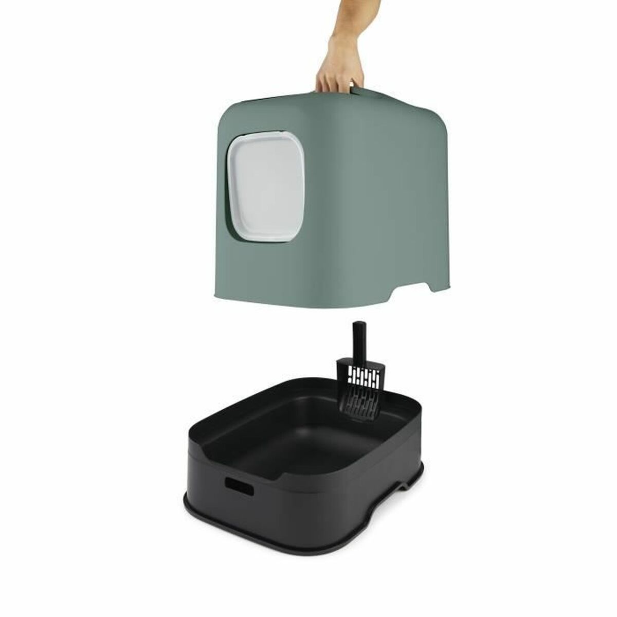 Cat Litter Box Rotho Biala Green Plastic 51 x 39,5 x 44,3 cm, view 2