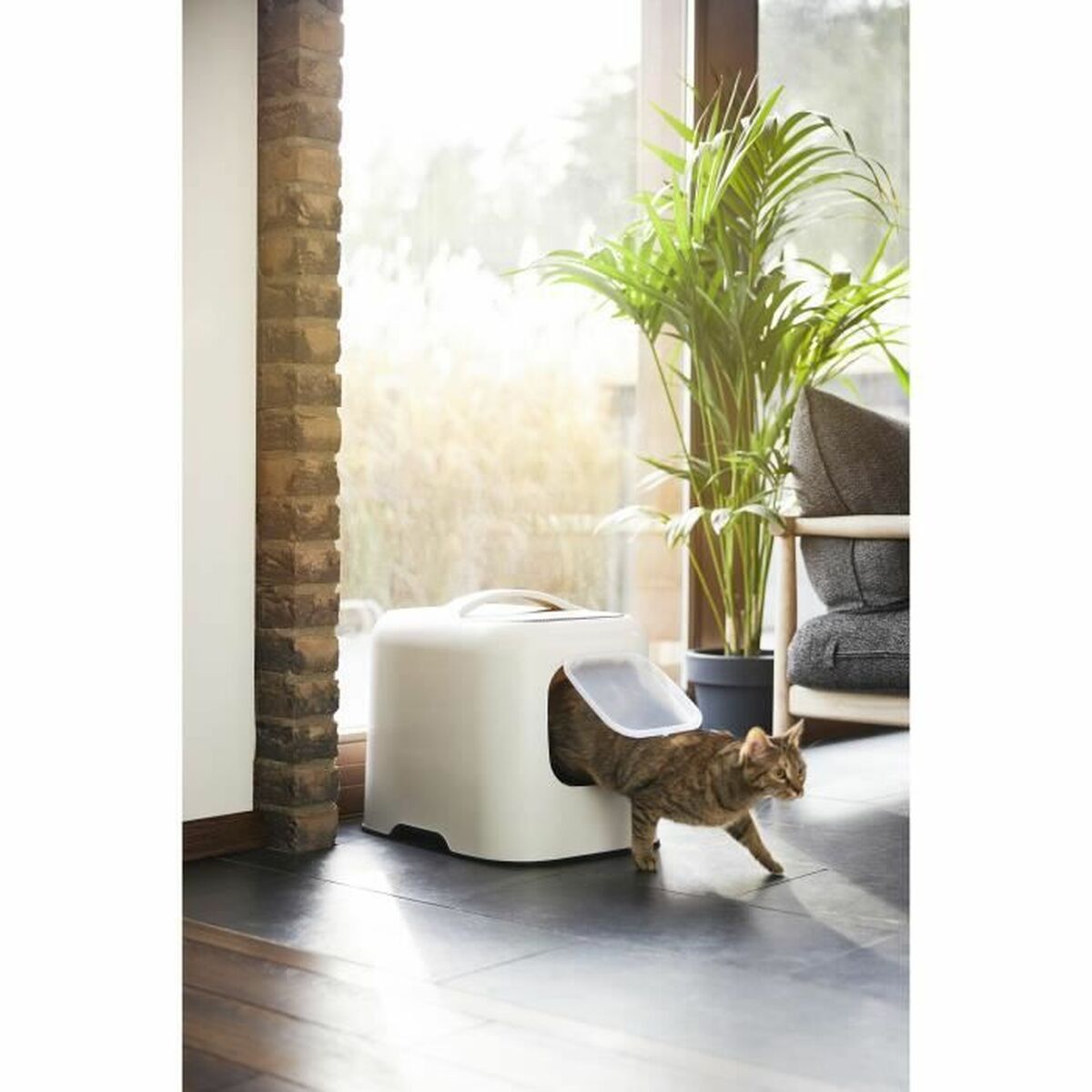 Cat Litter Box Rotho My Pet Biala White Plastic, view 2