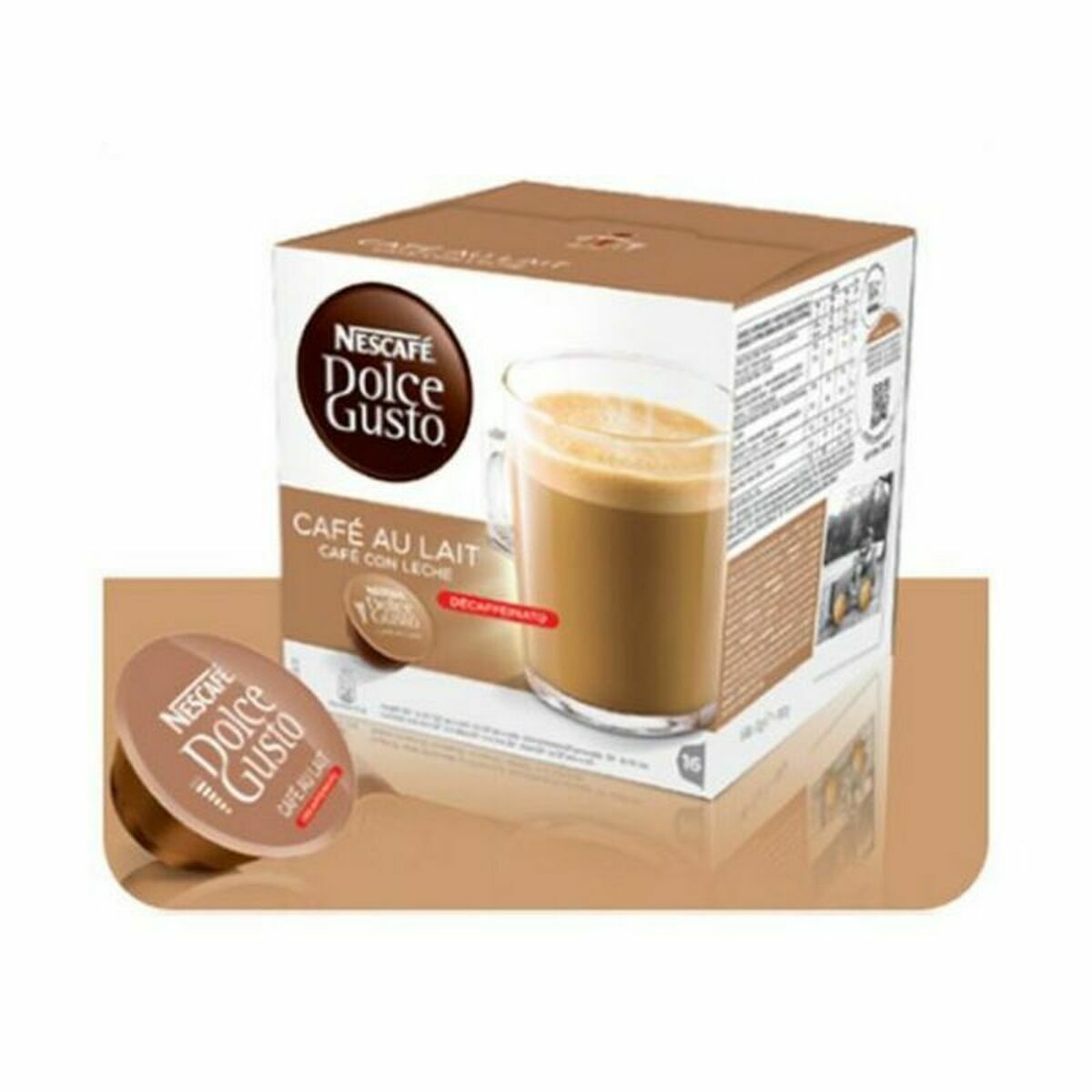 Kaffekapsler Nescafé Dolce Gusto 97934 Café Au Lait (16 uds) Koffeinfri