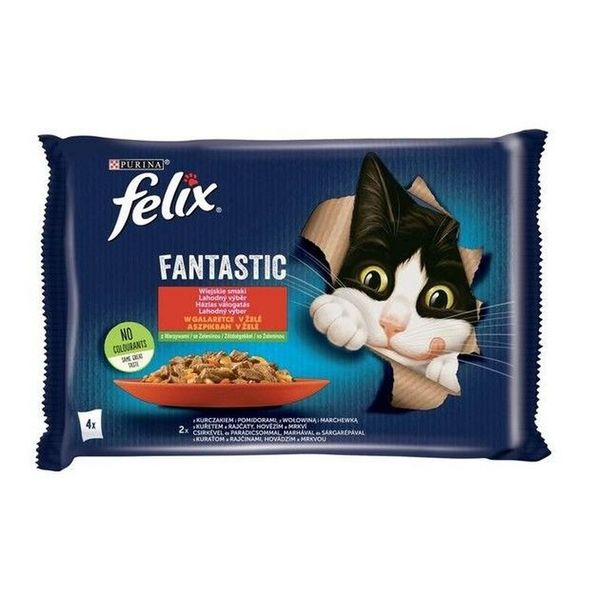 Aliments pour chat Purina Felix Fantastic Poulet Veau Carotte Tomate