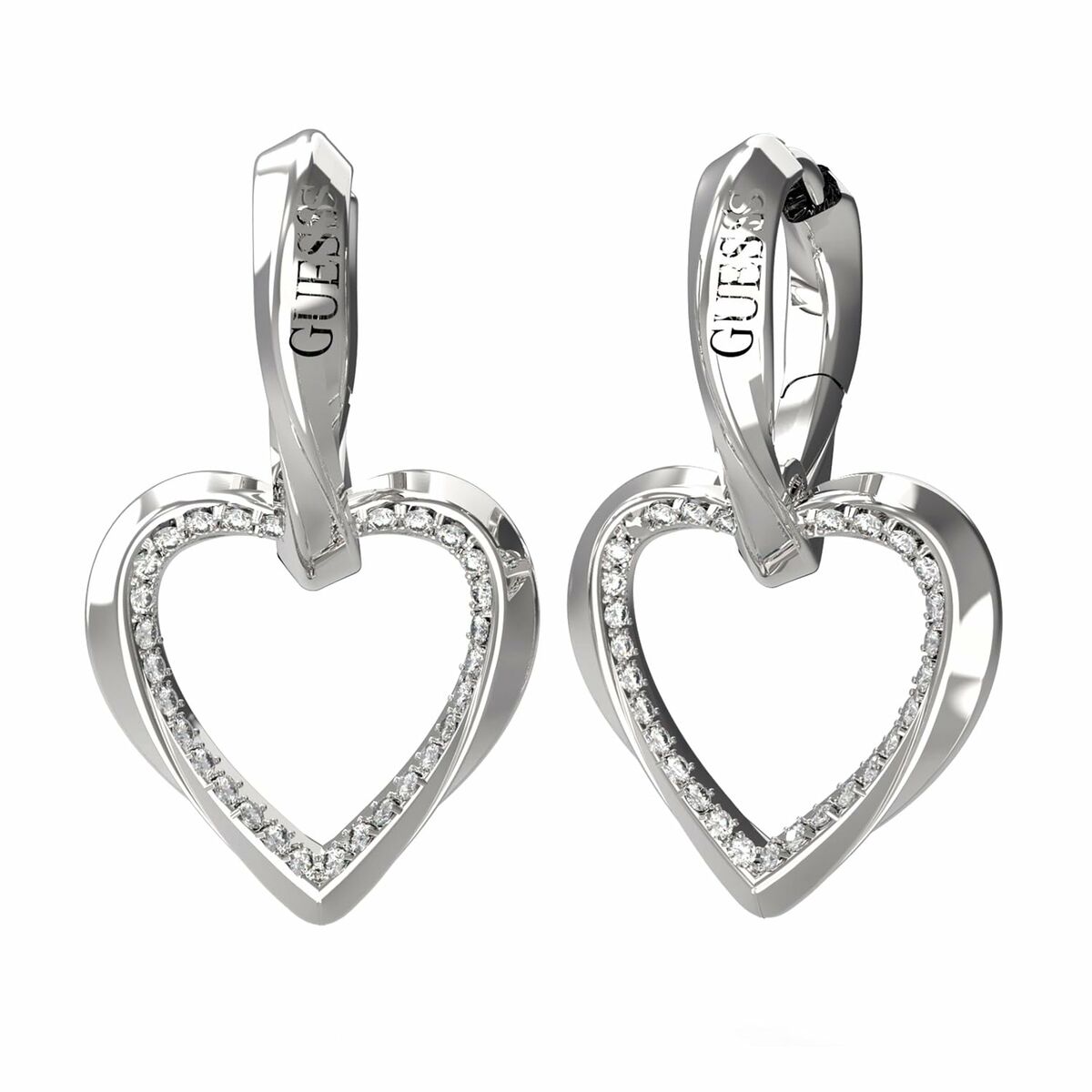 Image secondaire de Boucles d´oreilles Femme Guess JUBE04617JWRHT-U Acier inoxydable 2,5 cm Argenté