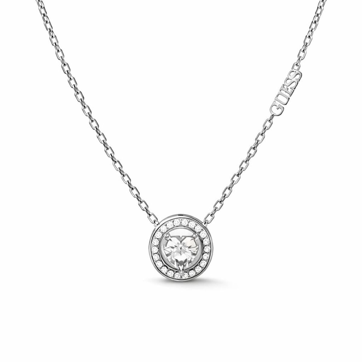 Ketting Dames Guess JUBN04667JWRHT-U 45 cm Zilverkleurig