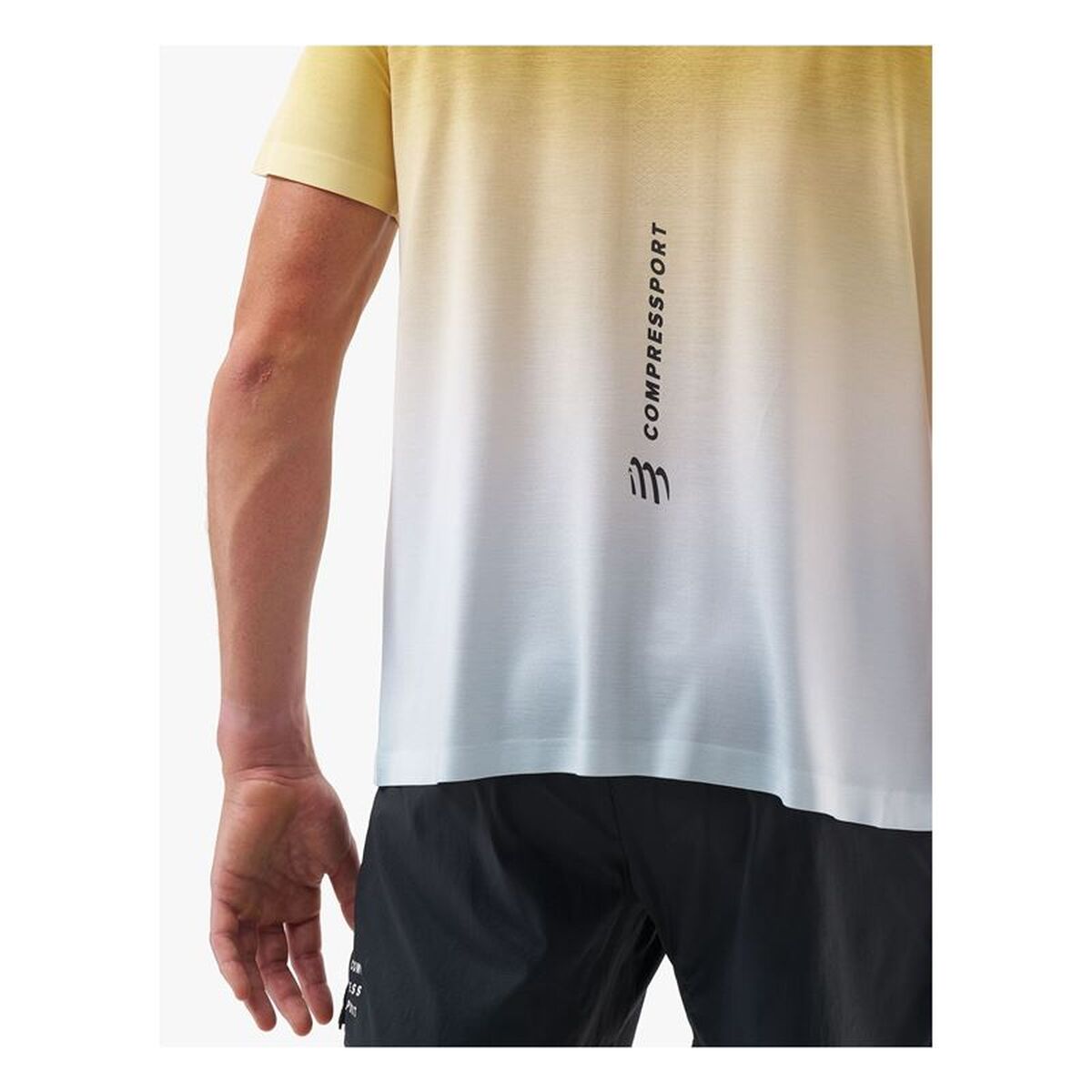 Heren-T-Shirt met Korte Mouwen Compressport Performance Geel